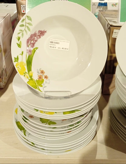 Servizio piatti Ginevra 18 pezzi – porcellana decorata – tavola elegante