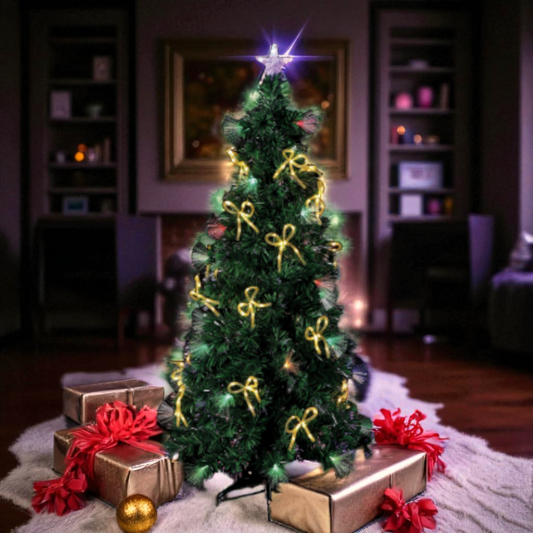 Albero di Natale Pizol in PVC con Fibre Ottiche e LED Multicolor - 180 cm