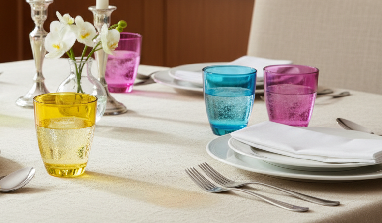 Set 6 Bicchieri Colorati 250ml ANDE Made in Italy – Vetro Multicolore per Tavola Vivace