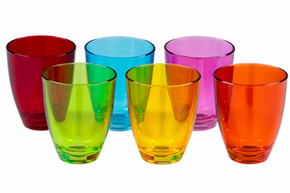 Set 6 Bicchieri Colorati 250ml ANDE Made in Italy – Vetro Multicolore per Tavola Vivace