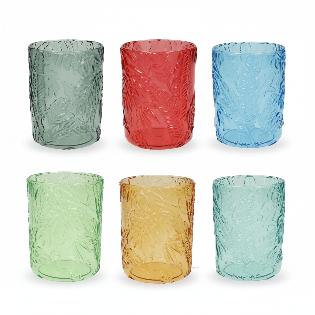 Set 6 Pz Bicchiere Tropical colori assortiti 400 ml