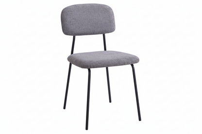 Set 4 Sedie Brenda Imbottite in Tessuto con Gambe in Metallo