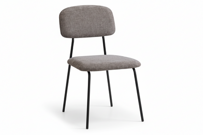 Set 4 Sedie Brenda Imbottite in Tessuto con Gambe in Metallo
