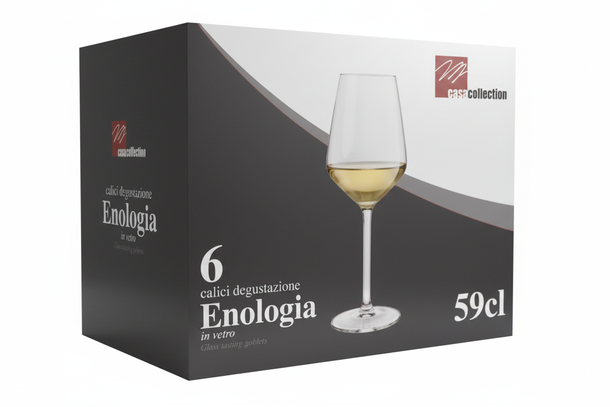 Set Degustazione Elegante - 6 Calici Vino Bianco 59 cl in Vetro