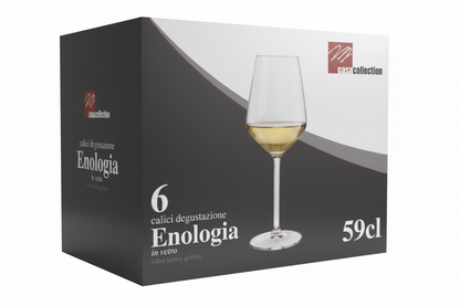 Set Degustazione Elegante - 6 Calici Vino Bianco 59 cl in Vetro
