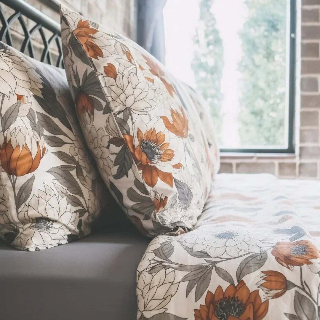 Completo Letto Colette Brandy – Singolo, Piazza e Mezza, Matrimoniale (Beige / Grigio Scuro)