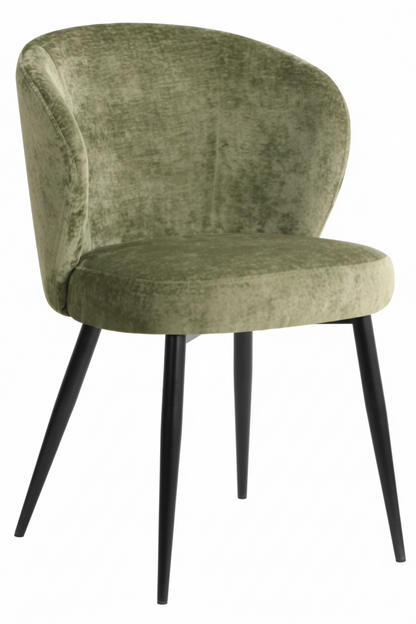 Set 2 Poltroncine Evelyn Imbottite in Tessuto con Gambe in Metallo