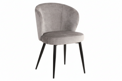 Set 2 Poltroncine Evelyn Imbottite in Tessuto con Gambe in Metallo
