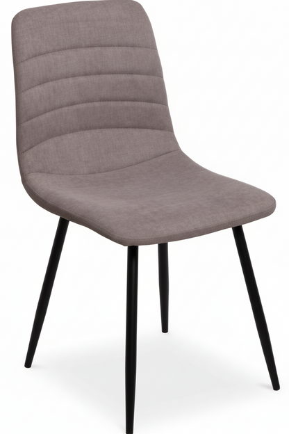 Set 4 Sedie Livia Imbottite in Tessuto con Gambe in Metallo