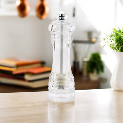 Macina pepe e sale in acrilico – 10 o 15 cm, design trasparente