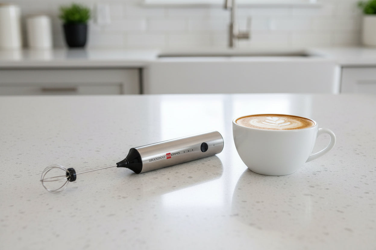 Montalatte Ricaricabile USB Brandani Techno – 2 Fruste Inox e 3 Velocità