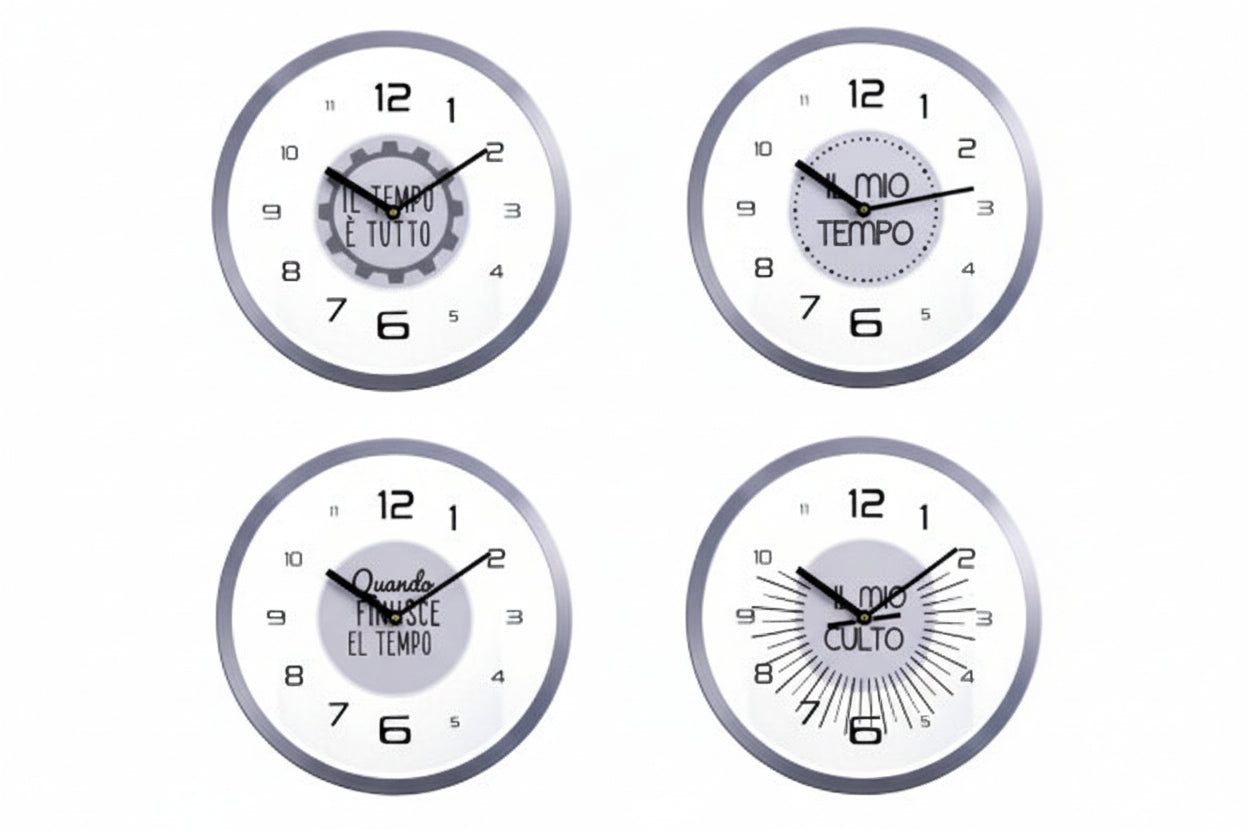 Orologio da Parete in Alluminio 30,5 cm – 4 Decorazioni Moderne
