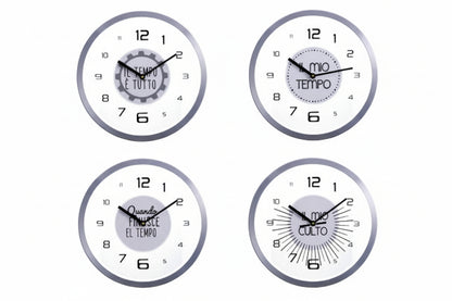 Orologio da Parete in Alluminio 30,5 cm – 4 Decorazioni Moderne