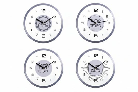 Orologio da Parete in Alluminio 30,5 cm – 4 Decorazioni Moderne