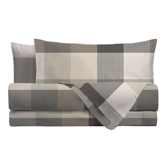 Completo Letto Amaury Brandy – Lenzuola Stampate Singolo, Piazza e Mezza, Matrimoniale (Ocra/Beige)