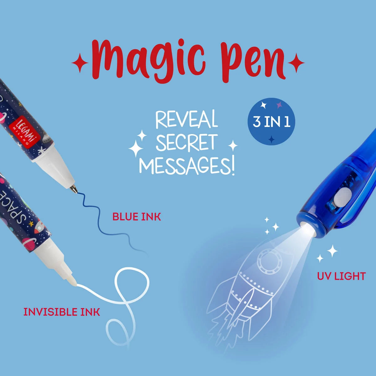 Penna con Inchiostro Invisibile Magic Pen a tema Space - Legami
