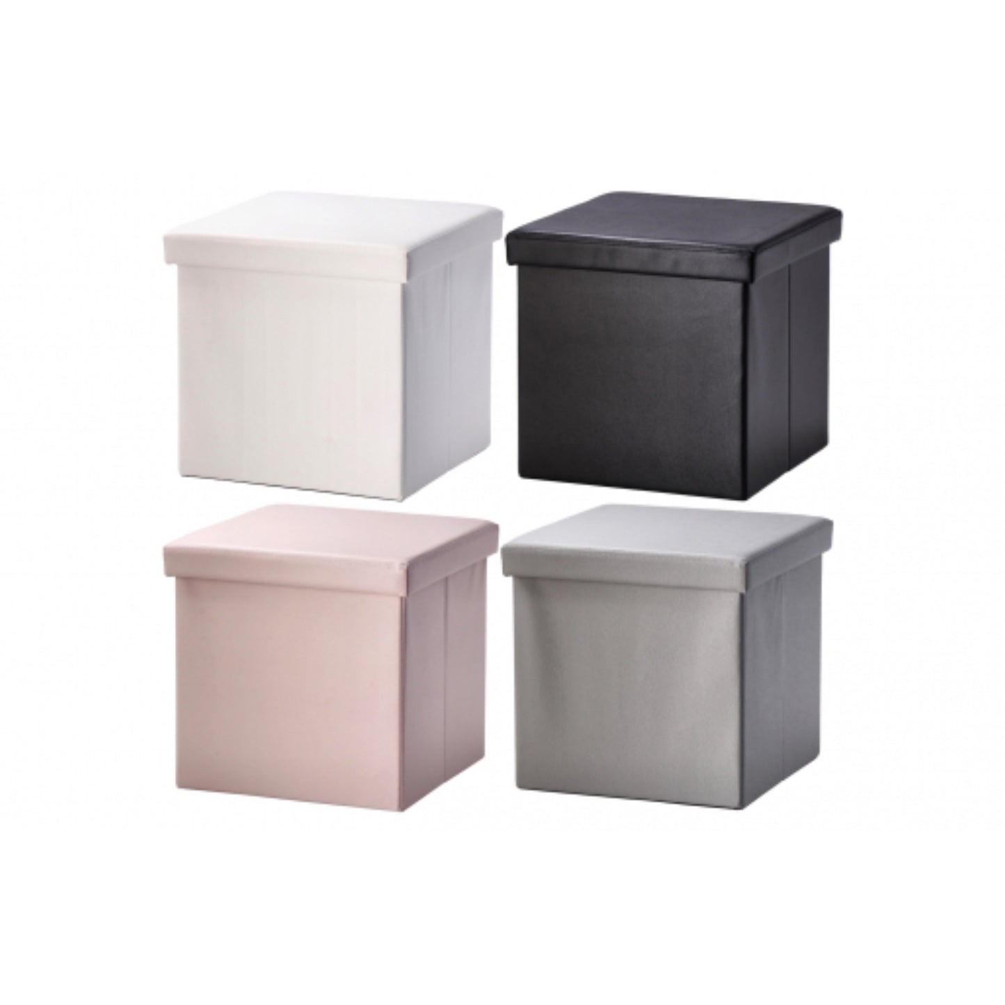 Pouf pieghevole in ecopelle – assortito 4 colori