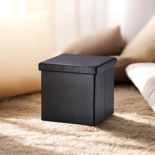 Pouf pieghevole in ecopelle – assortito 4 colori