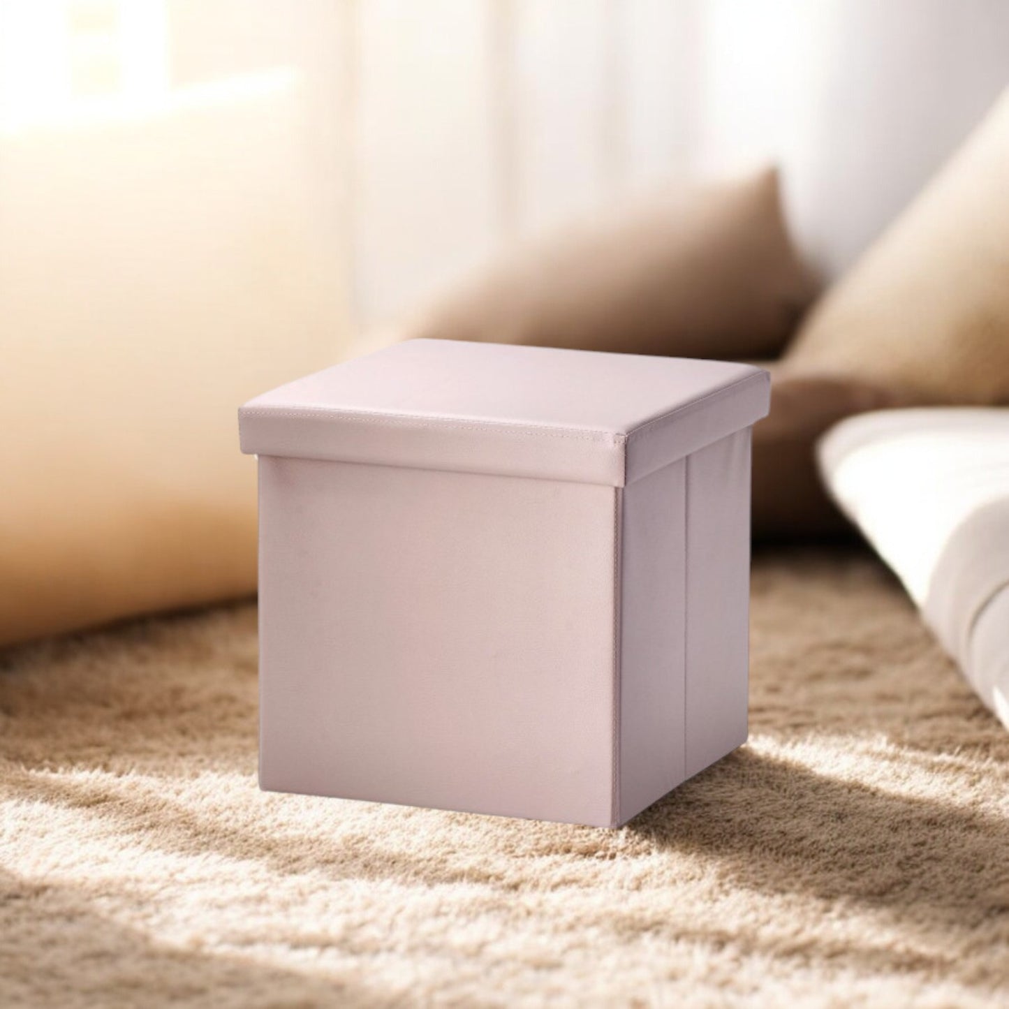 Pouf pieghevole in ecopelle – assortito 4 colori