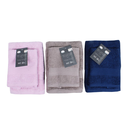 Set 2 Asciugamani Spugna 100% Cotone 30x50 + 50x100 cm