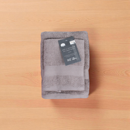 Set 2 Asciugamani Spugna 100% Cotone 30x50 + 50x100 cm