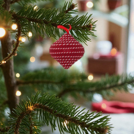 Decorazione Natale in Polistirolo Rosso e Bianco da Appendere