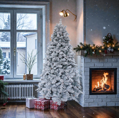 Albero di Natale Innevato Cogne con Pigne 180 cm
