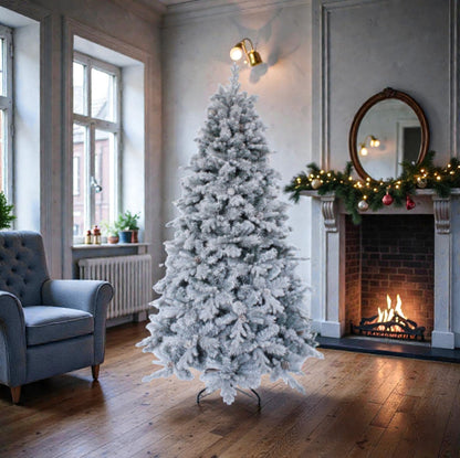 Albero di Natale Innevato Cogne con Pigne 180 cm