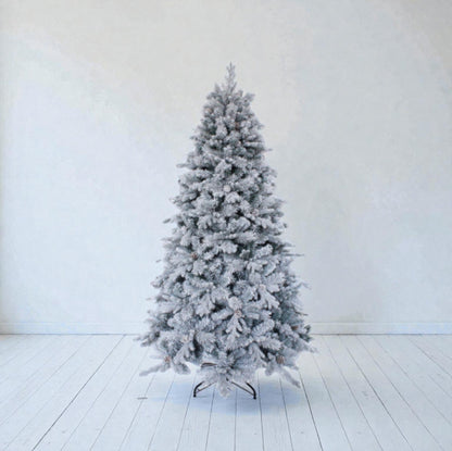 Albero di Natale Innevato Cogne con Pigne 180 cm