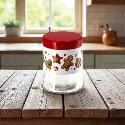 Barattolo di Natale in Vetro con Coperchio in Alluminio 3 Dimensioni