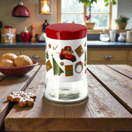 Barattolo di Natale in Vetro con Coperchio in Alluminio 3 Dimensioni