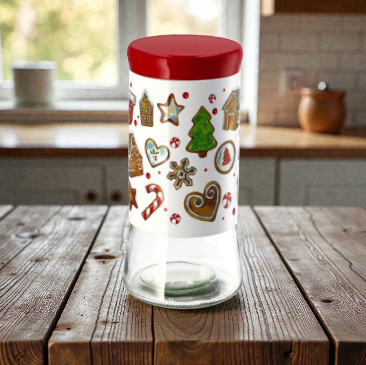 Barattolo di Natale in Vetro con Coperchio in Alluminio 3 Dimensioni