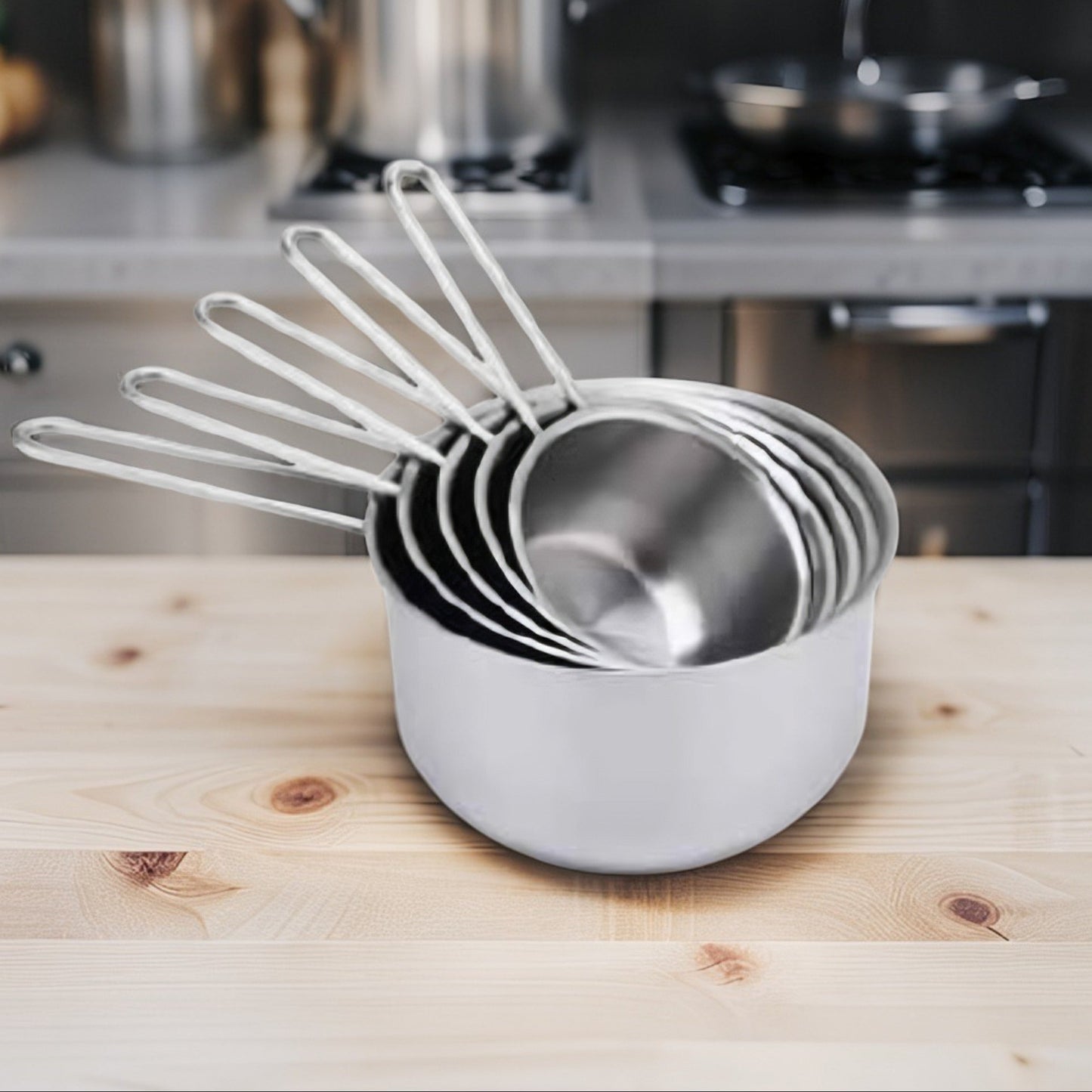 Batteria Pentole "Alessia"-  5 Casseruole in Acciaio Inox - Manico Singolo o Doppio