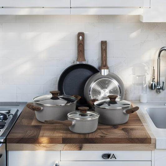 Batteria Dorica in Alluminio Forgiato - Batteria Pentola da 8 Pezzi