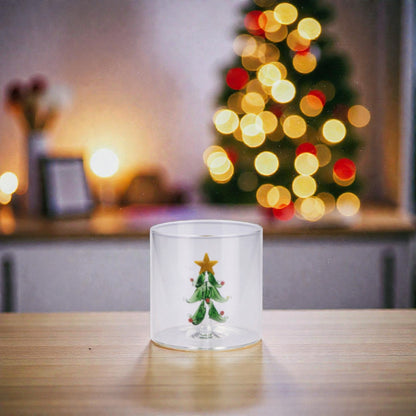 Bicchiere di Natale in Vetro con Figura 3D - Capacità 36 cl - 6 modelli assortiti