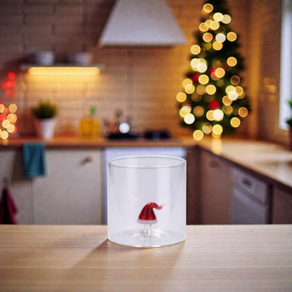 Bicchiere di Natale in Vetro con Figura 3D - Capacità 36 cl - 6 modelli assortiti