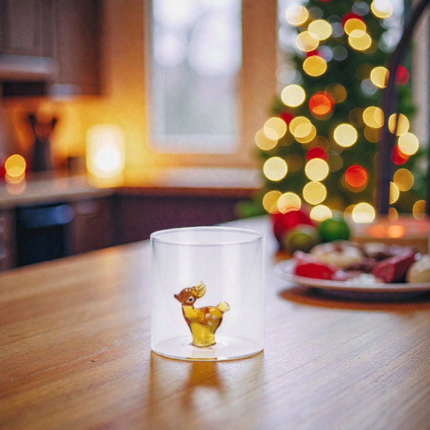 Bicchiere di Natale in Vetro con Figura 3D - Capacità 36 cl - 6 modelli assortiti