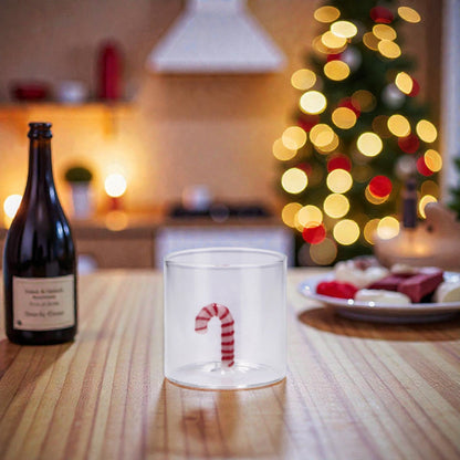 Bicchiere di Natale in Vetro con Figura 3D - Capacità 36 cl - 6 modelli assortiti