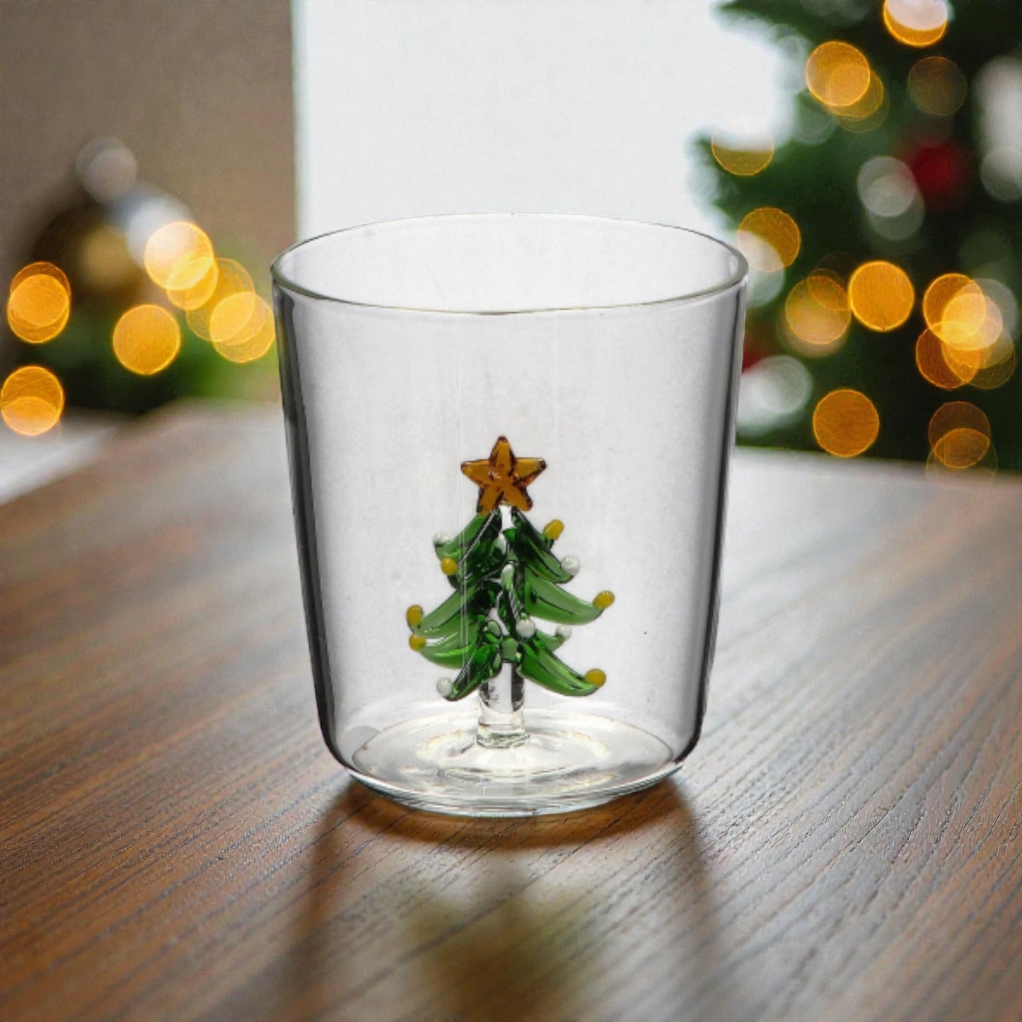 Bicchiere di Natale in Vetro con Figura 3D - Capacità 35 cl - 6 Modelli assortiti