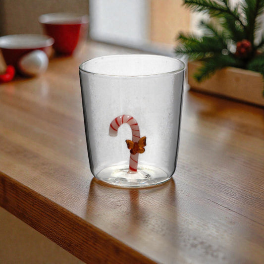 Bicchiere di Natale in Vetro con Figura 3D - Capacità 35 cl - 6 Modelli assortiti