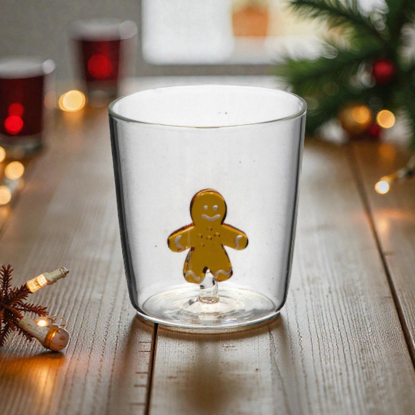 Bicchiere di Natale in Vetro con Figura 3D - Capacità 35 cl - 6 Modelli assortiti