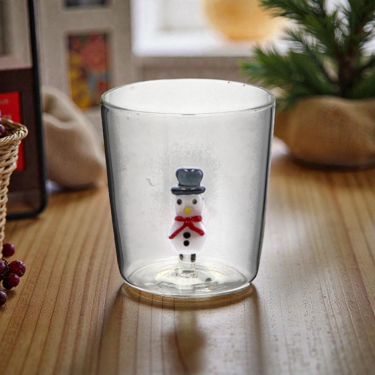 Bicchiere di Natale in Vetro con Figura 3D - Capacità 35 cl - 6 Modelli assortiti