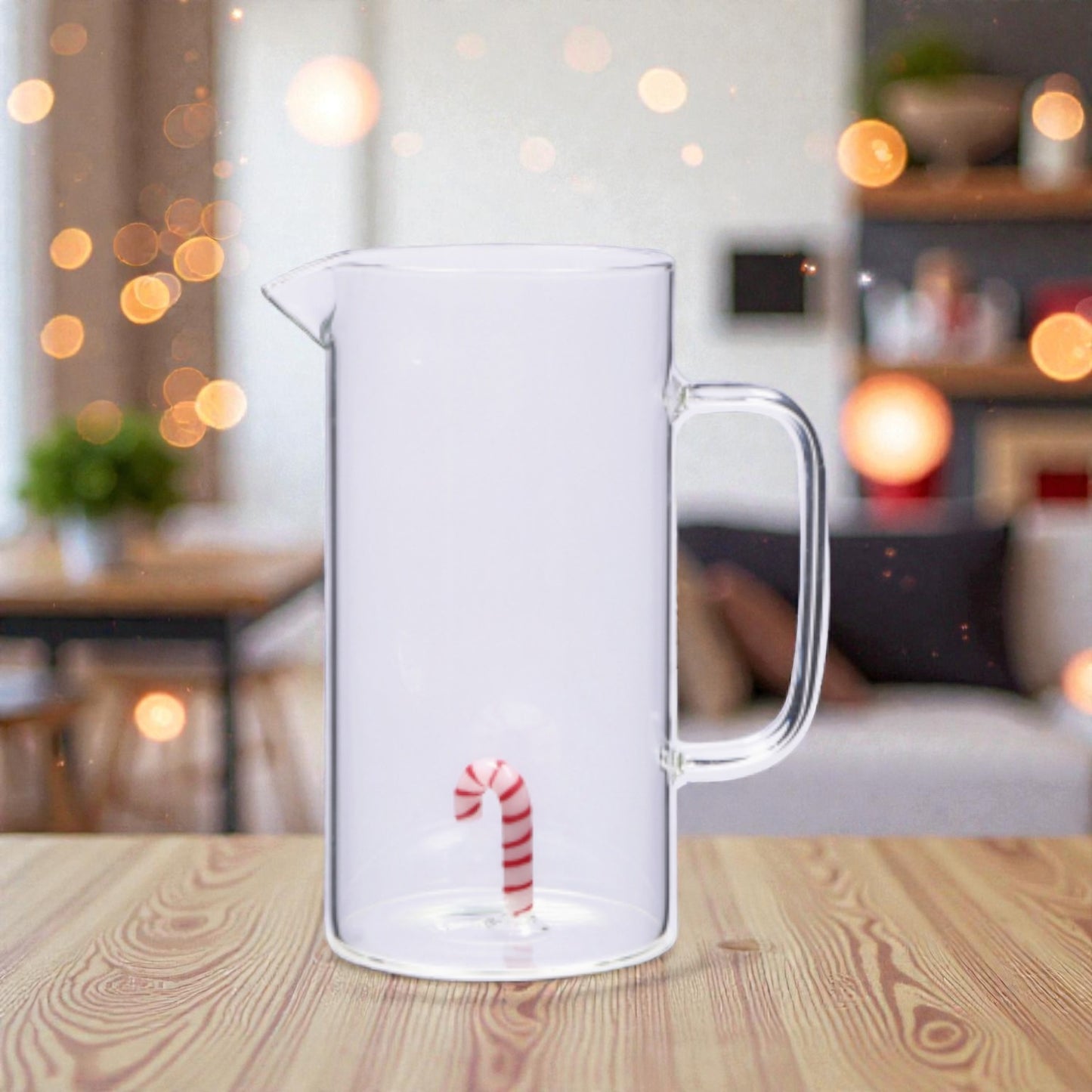 Caraffa Natale in Vetro con Figura 3D - Capacità 1,2 Litri - 6 Modelli assortiti