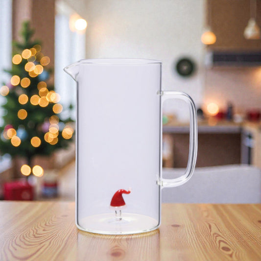 Caraffa Natale in Vetro con Figura 3D - Capacità 1,2 Litri - 6 Modelli assortiti