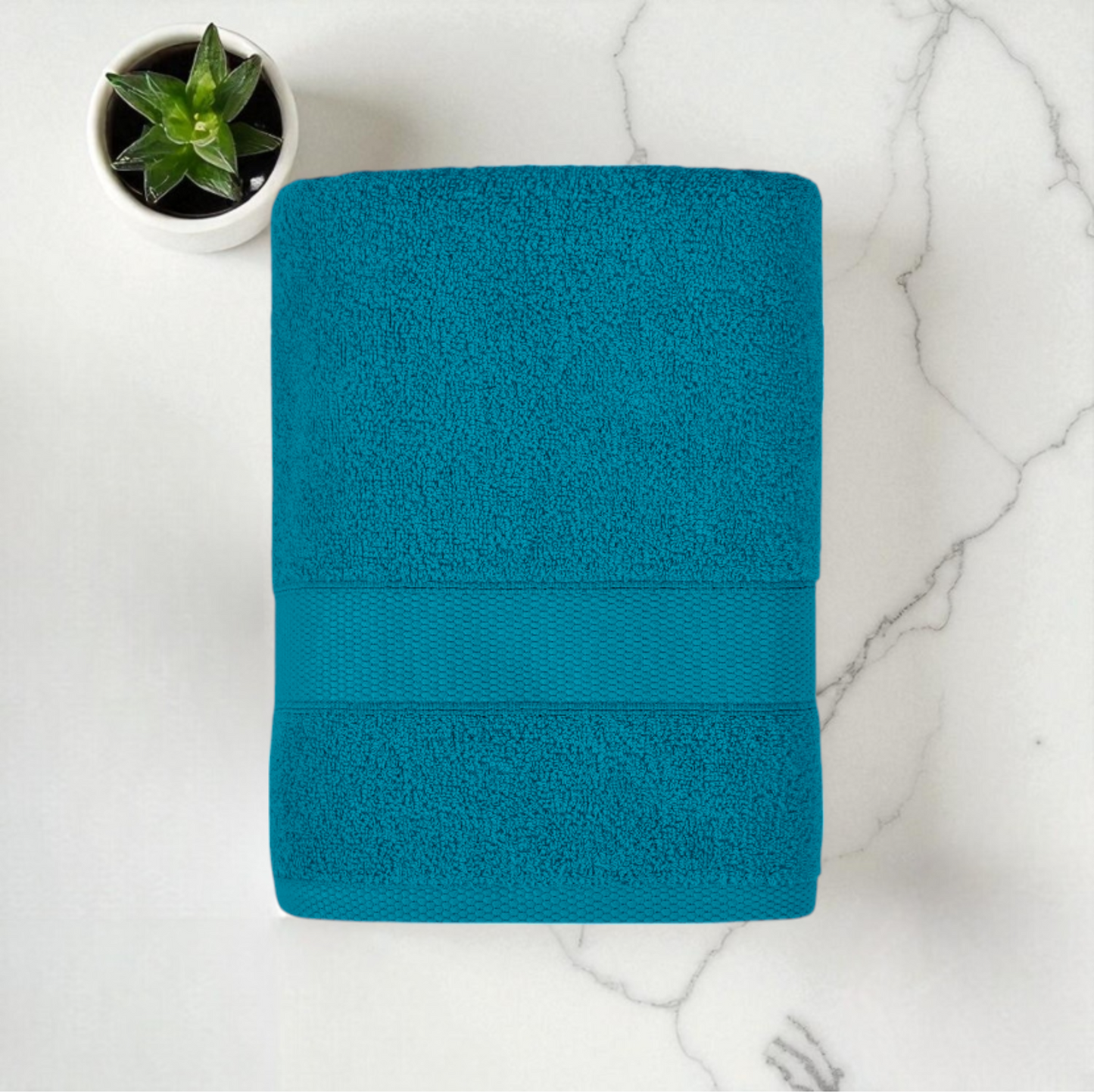 Caleido - Set asciugamano in spugna 1+1 asciugamano cm. 55x100 e asciugamano ospite cm. 40x60 -  3 colori Castagno, Petrolio, Avorio