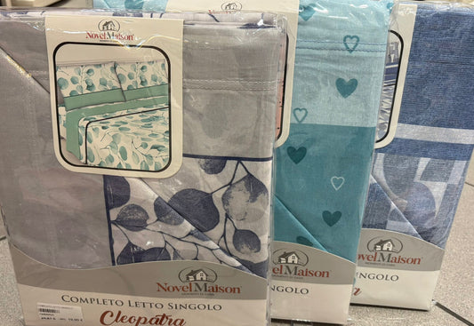 Completo Letto Singolo con Lenzuola - Colori assortiti