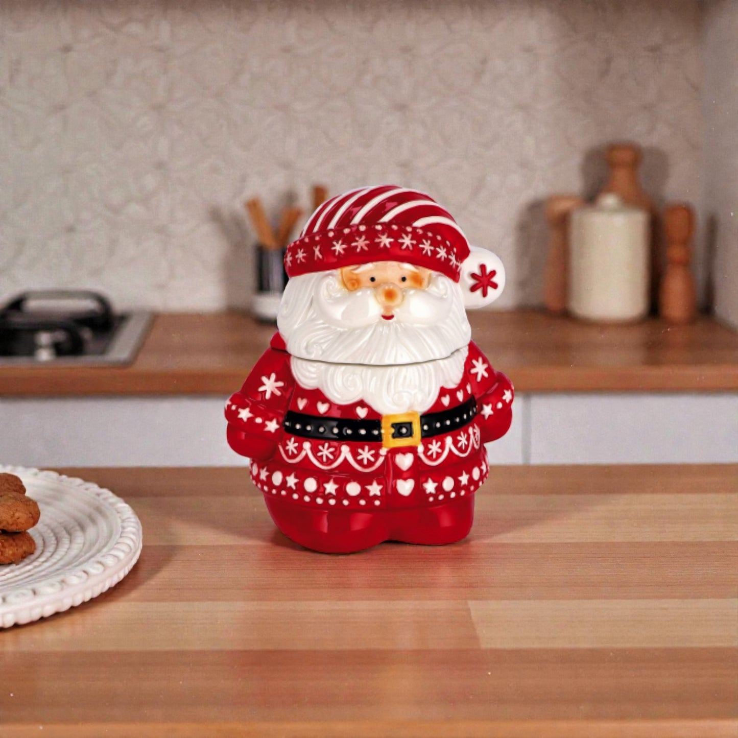 Contenitore Babbo Natale in Ceramica - 3 Dimensioni disponibili