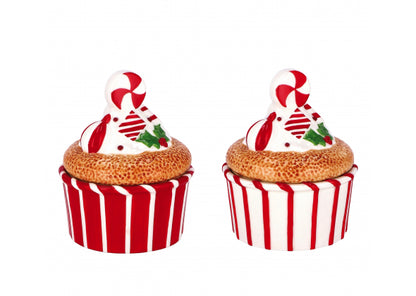 Scatola Contenitore Natale Cupcake in Ceramica
