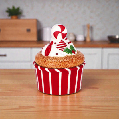 Scatola Contenitore Natale Cupcake in Ceramica