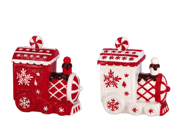 Contenitore Locomotiva Natale in Ceramica